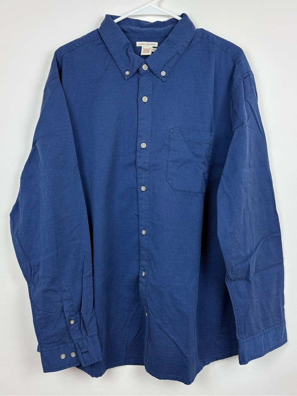 Carbon2Colbalt Classic Men's Blue Button-Down XL 100% Cotton Rugged Casual